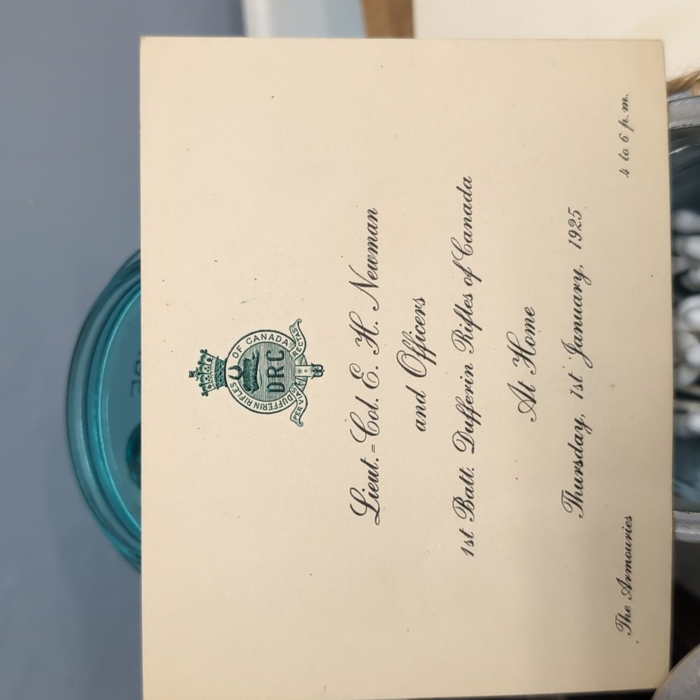 Antique Invitation Dufferin Rifles of Canada
